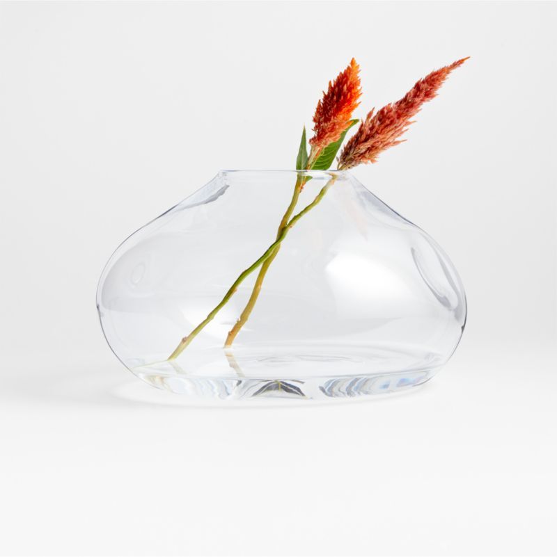 Regen Clear Blown Glass Vase 8" | Crate & Barrel | Crate & Barrel