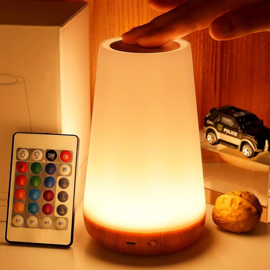 THAUSDAS Night Light, Dimmable Touch Lamp for Bedroom, Portable Table Bedside Lamp, 5 Brightness ... | Amazon (US)