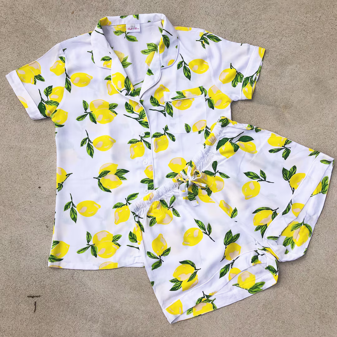 Lemon Print | Pj Sets | Fabric Printing | Amalfi Coast - Etsy | Etsy (US)