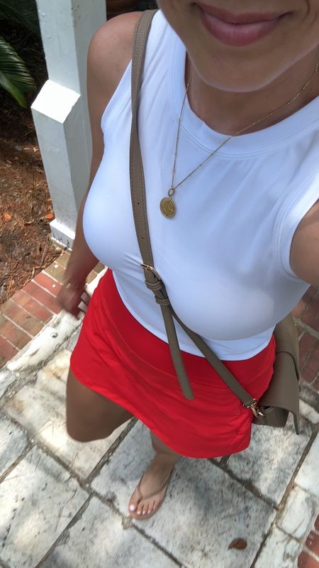 Amazon athletic skort, vacation outfit inspo best look alike for the Lulu! Comes in tons of colors. I’m wearing a size 6! 

#LTKFindsUnder50 #LTKStyleTip #LTKTravel