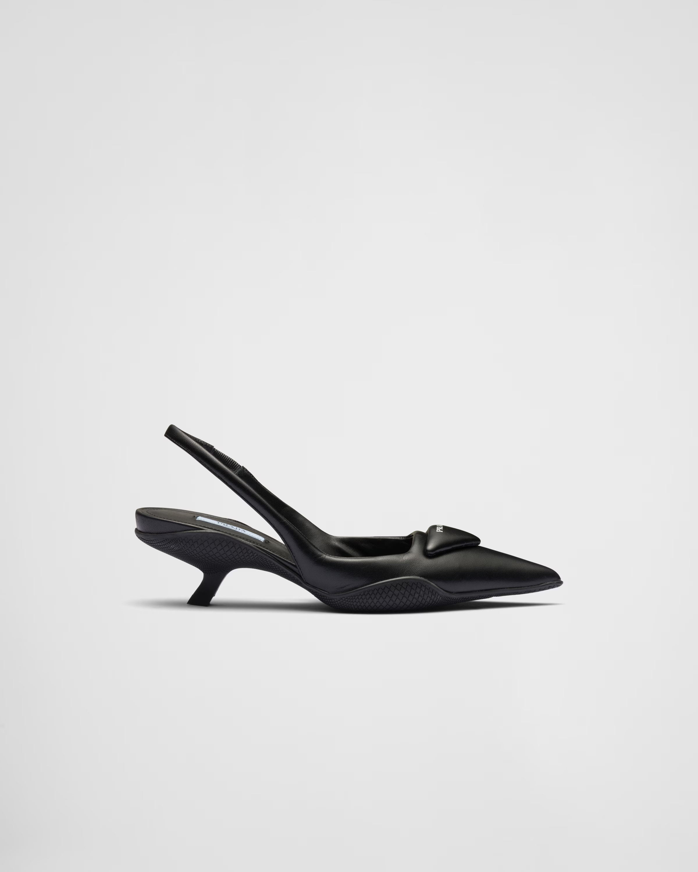 Soft padded leather slingback pumps | Prada Spa US