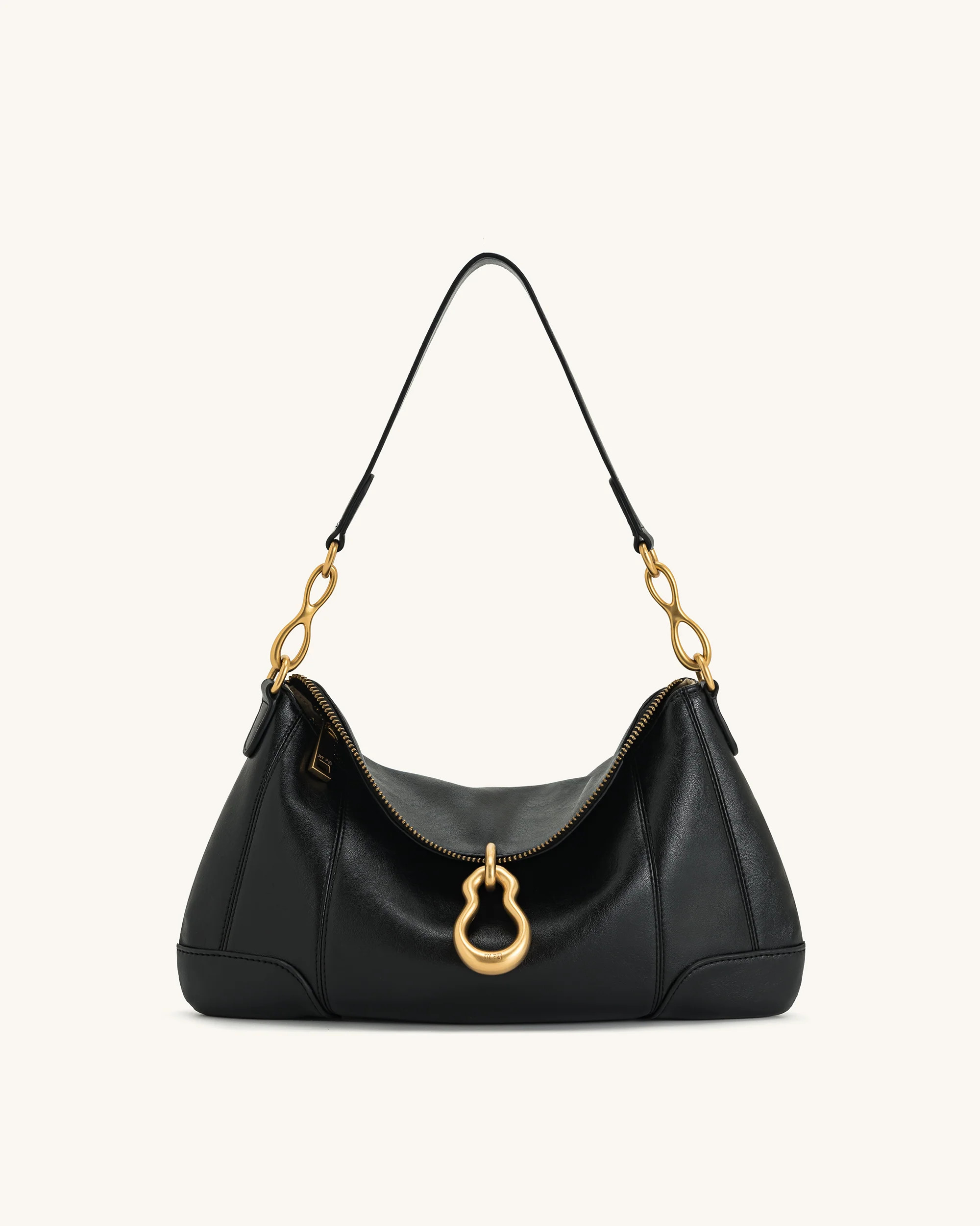 Jayla Metal Pendant Embellished Shoulder Bag - Black | JW PEI US