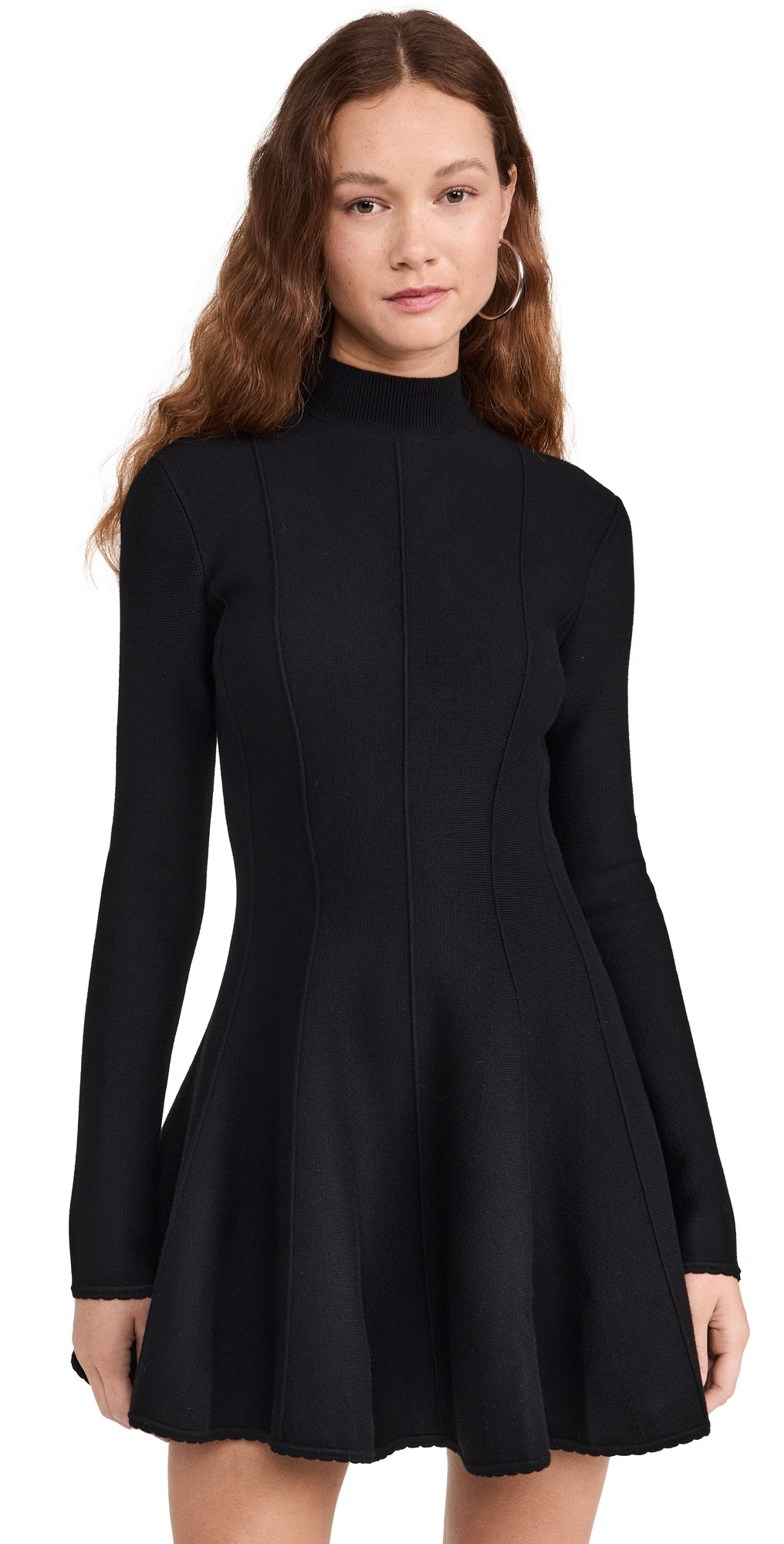 Fleur du Mal Knit Long Sleeve Corset Dress Black M | Shopbop