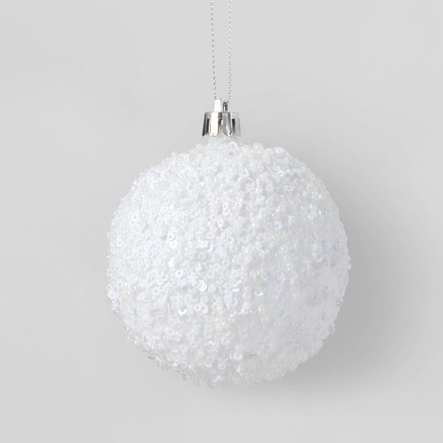 Sequined Ball Christmas Tree Ornament White - Wondershop™ | Target