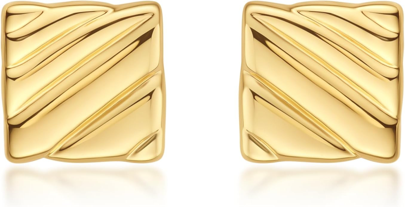 18K Gold Plated Huggie Hoop Earrings for Women, 925 Sterling Silver Post, Hypoallergenic Small Ea... | Amazon (US)
