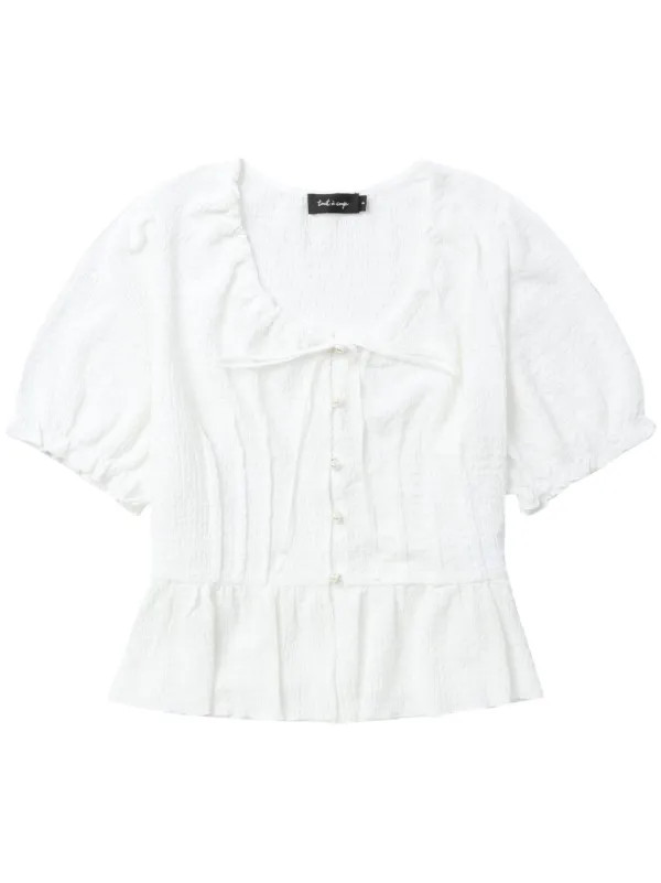 puff-sleeve ruffled blouse | Farfetch Global