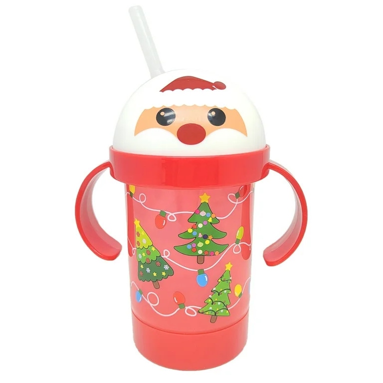 Light-up Plastic Santa Sippy Cup with Lid & Straw, by Holiday Time | Walmart (US)