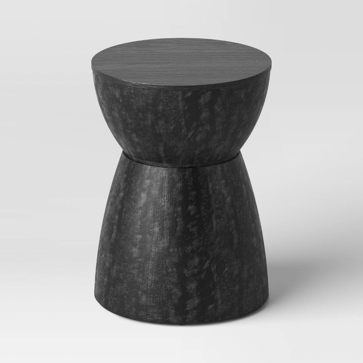 Prisma Round Wood Turned Drum Accent Table Black - Threshold™ | Target