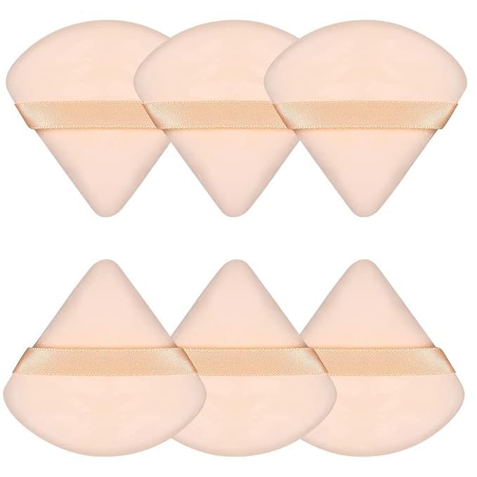 Pimoys 6 Pieces Triangle Face Puff Soft Velour Cosmetic Foundation Sponge for Loose Body Powder B... | Amazon (US)