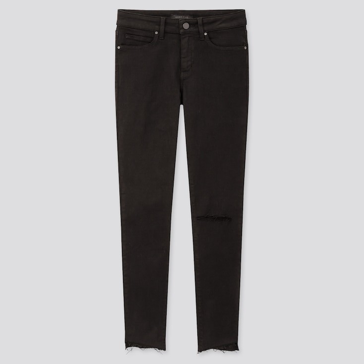 UNIQLO Women's Ultra Stretch Distressed Jeans, Black, 27 in. | UNIQLO (US)