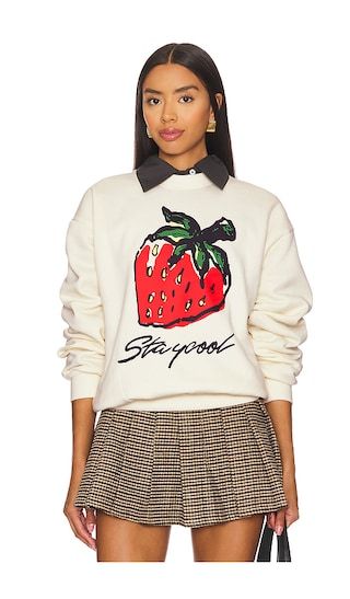 Strawberry Sweatshirt in Cream | Revolve Clothing (Global)