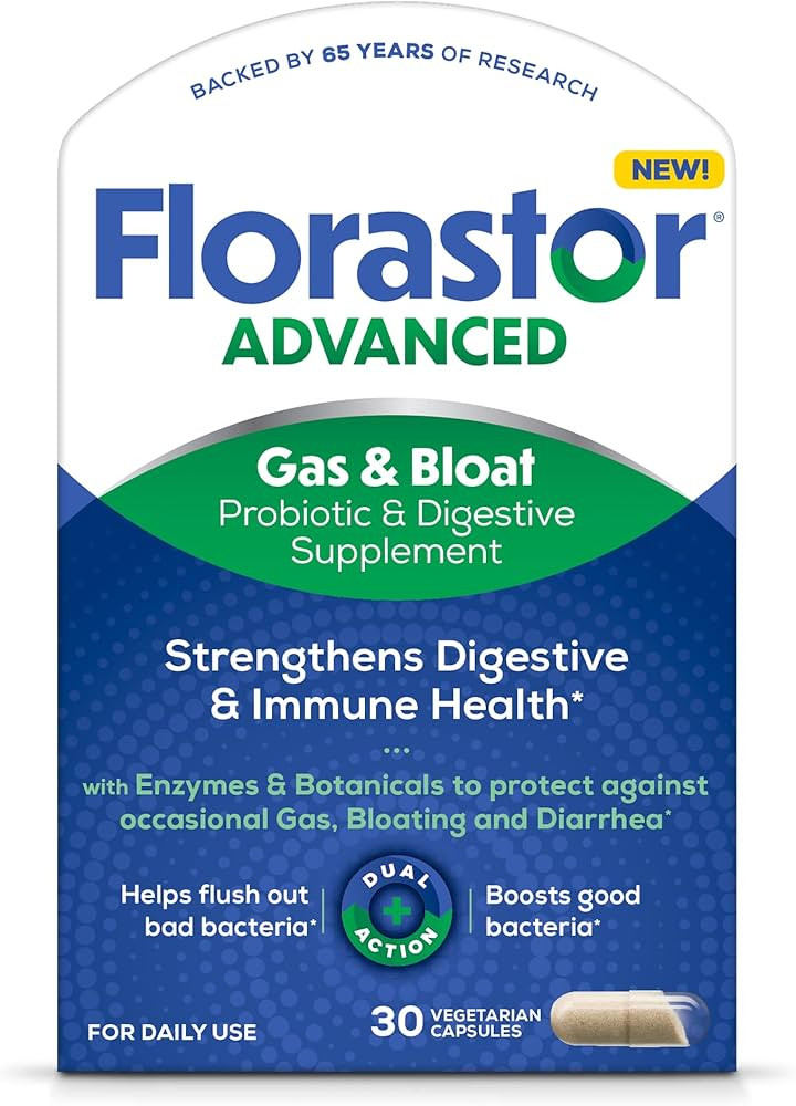 Florastor Advanced Gas & Bloat Probiotic and Digestive Supplement – Digestive Enzymes and Botan... | Amazon (US)