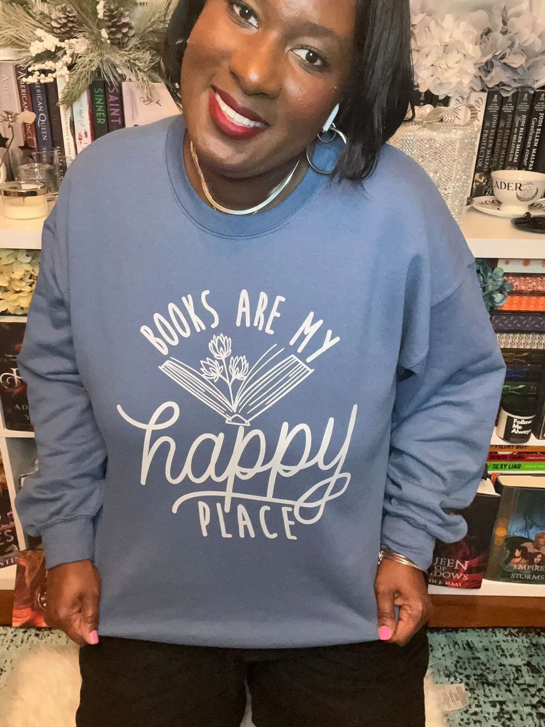 Books Are My Happy Place Unisex Sweatshirt | Etsy (US)