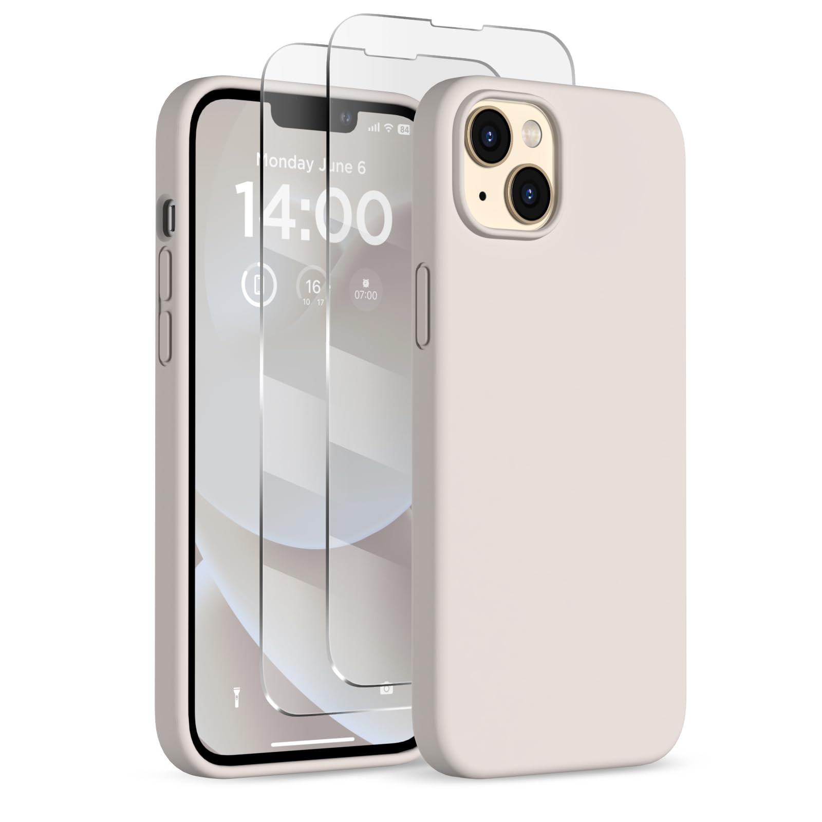 Compatible with iPhone 14 Case, Liquid Silicone Case [with 2X Screen Protectors], Full Body Shock... | Amazon (US)
