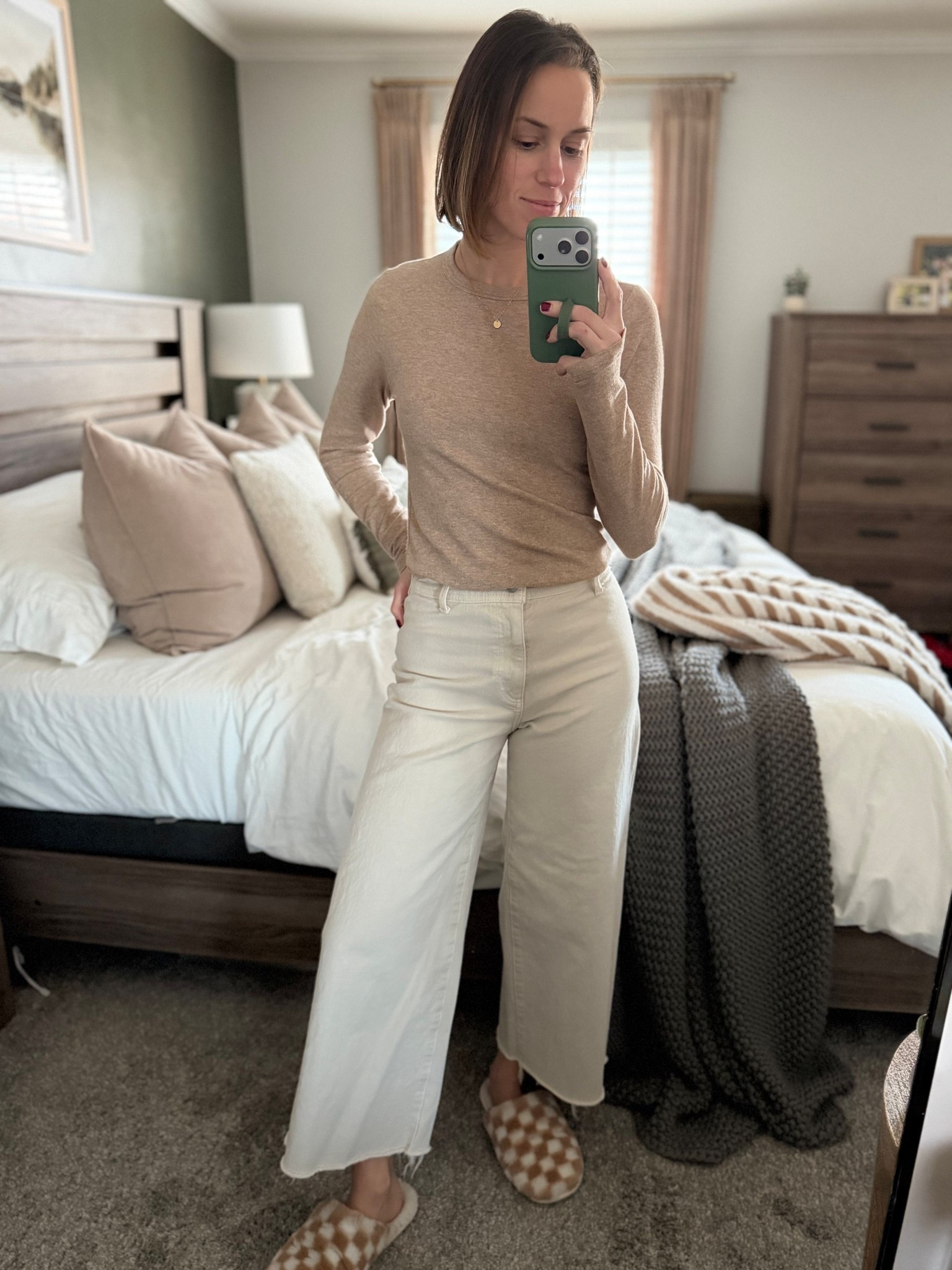 This top feels like cashmere it is sooo cozy! Perfect for a winter day. Technically it’s part of Abercrombie’s cozy collection for lounging, but personally I like to dress it up! This color is perfect for that, too!

#LTKootd #LTKFindsUnder50