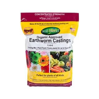 10 lb. Bag Concentrated (10 lbs. makes 40 lbs.) Pure Organic Earth Worm Castings | The Home Depot