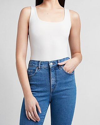 Fitted Square Neck Thong Bodysuit | Express