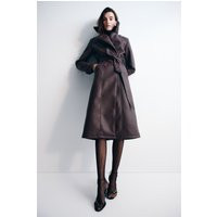 Tarah Faux Leather Trench Coat / Cacao Brown | MESHKI | XS | MESHKI US