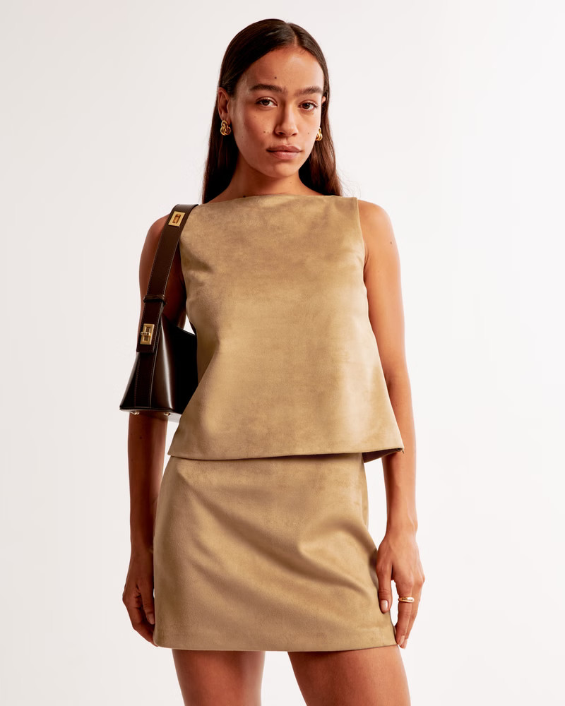 Vegan Suede Shell Top | Abercrombie & Fitch (US)