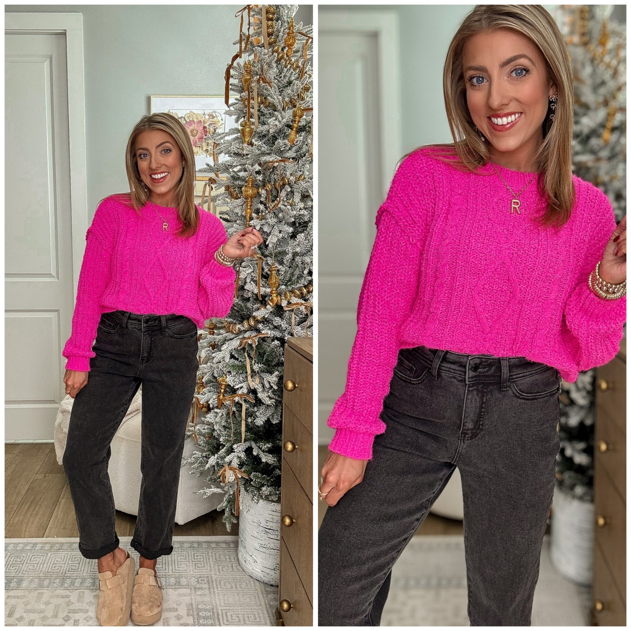 Walmart fashion find I’m obsessed with! 🤩🛒
I just found these brand-new Walmart jeans and they are SO good — the perfect relaxed fit, comfy rise, and easy to style with all your winter sweaters. Paired them with this vibrant Walmart cable-knit sweater (the color is even prettier in person!) and my go-to Walmart clogs for the coziest everyday look. 💗✨ the black wash isn’t online yet, but the regular wash is. Go down a size!

If you’re hunting for affordable winter outfits, comfy denim, and bright sweaters to elevate your cold-weather wardrobe, this entire look is such a win.
Everything is under budget + perfect for holiday errands, casual days, or staying cute at home next to the Christmas tree 🎄💫

📲 Linked everything in LTK for easy shopping!

#WalmartFashion #WalmartFinds #WalmartOutfits #WinterOutfitInspo #AffordableFashion #HolidayStyle #CozyOutfits #WinterWardrobe #EverydayStyle #LTKFinds #LTKStyletip #LTKHoliday #PinkSweater #CasualStyle #ComfyOutfits