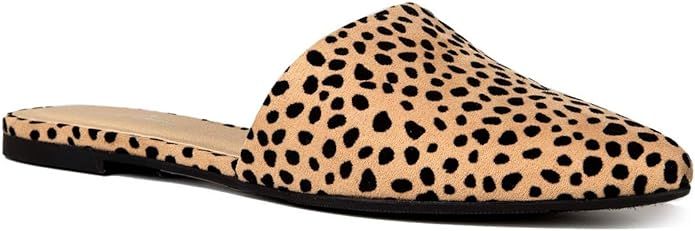 J. Adams Lennox Mules for Women - Closed Pointed Toe Flat Heel Slides | Amazon (US)