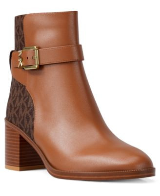 Michael Michael Kors Women's Rachel Block Heeled Booties - Luggage | Macy's