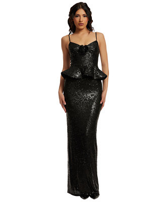 Women's Akiah Sequined Peplum Gown | Macy's