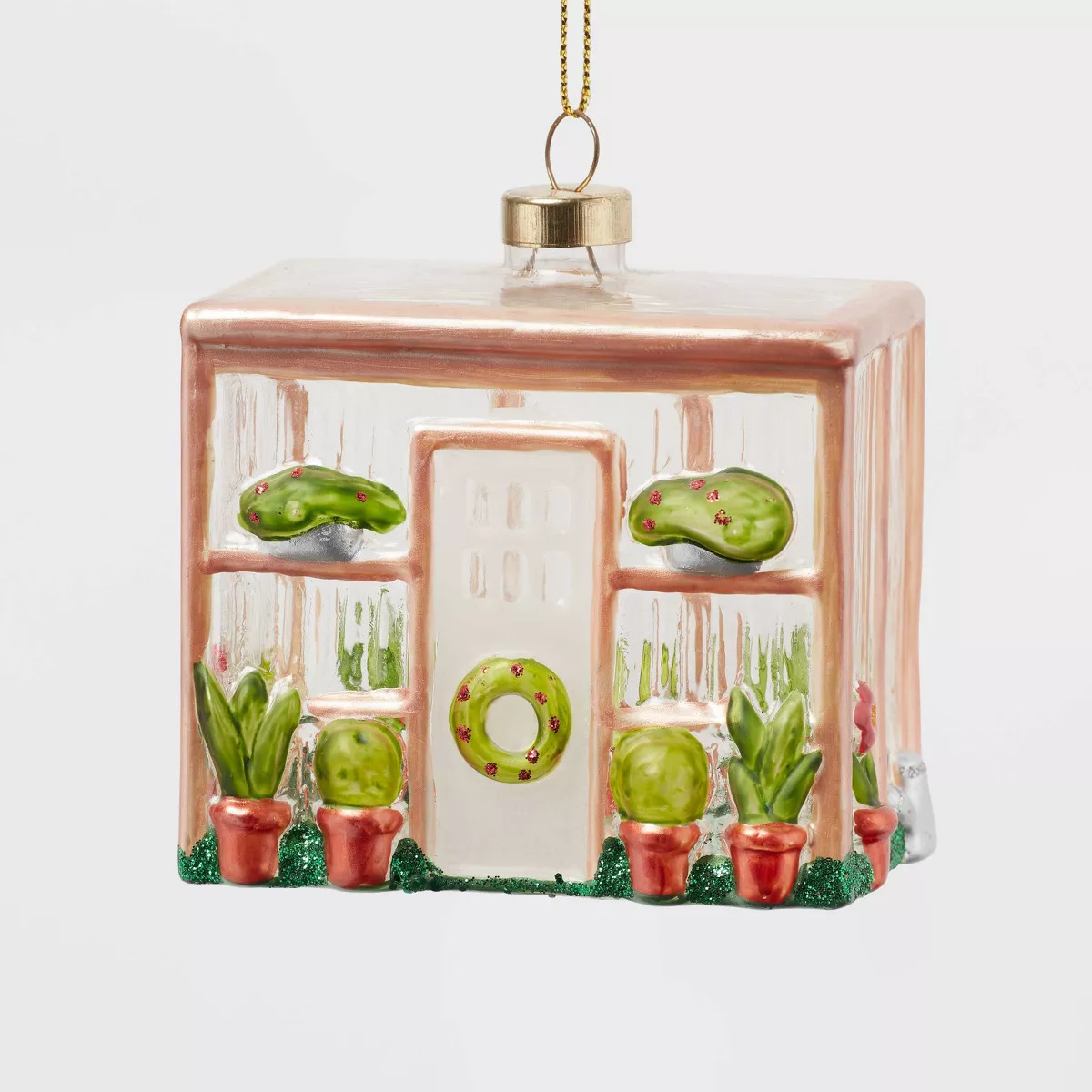 Glass Greenhouse Christmas Tree Ornament Pink/Green - Wondershop™ | Target