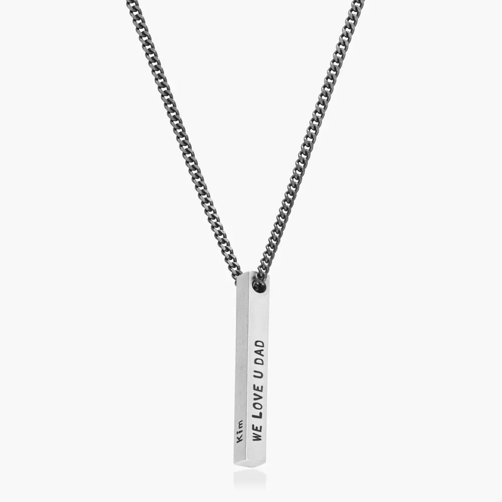 Pillar Bar Necklace for Men - Silver | Oak & Luna (US)
