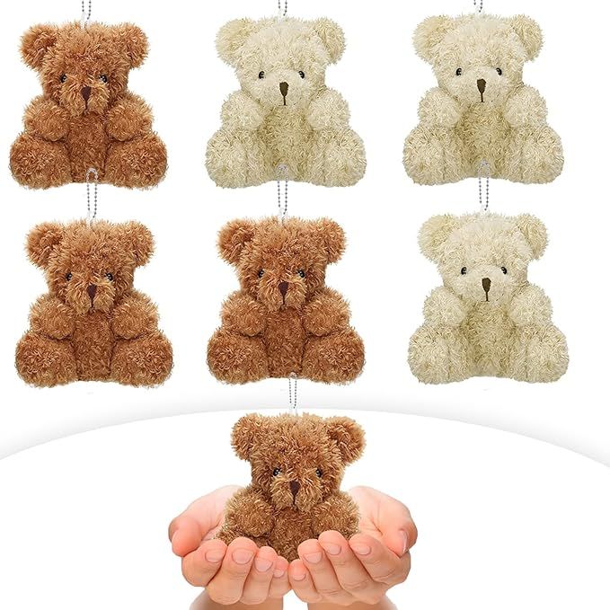 6Pcs Mini Teddy Bear,Teddy Bear Stuffed Animal,4in Bears Doll for Graduation Birthday Wedding Dec... | Amazon (US)