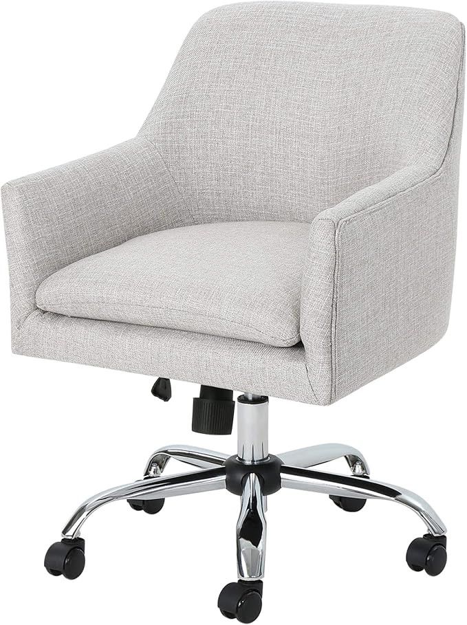 Christopher Knight Home Morgan Mid Century Modern Fabric Home Office Chair with Chrome Base, Beig... | Amazon (US)