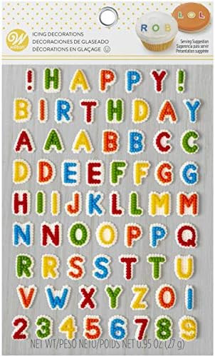 Wilton Letters & Numbers Edible Icing Decorations, Multicolor | Amazon (US)