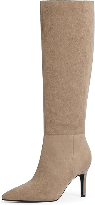 Knee High Boots Women Pointed Toe Tall Boots 3 In Stiletto High Heel Long Boots Side Zipper Dress... | Amazon (US)