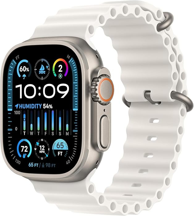 Apple Watch Ultra 2 [GPS + Cellular, 49mm] - Titanium Case With White Ocean Band, One Size (Renew... | Amazon (US)