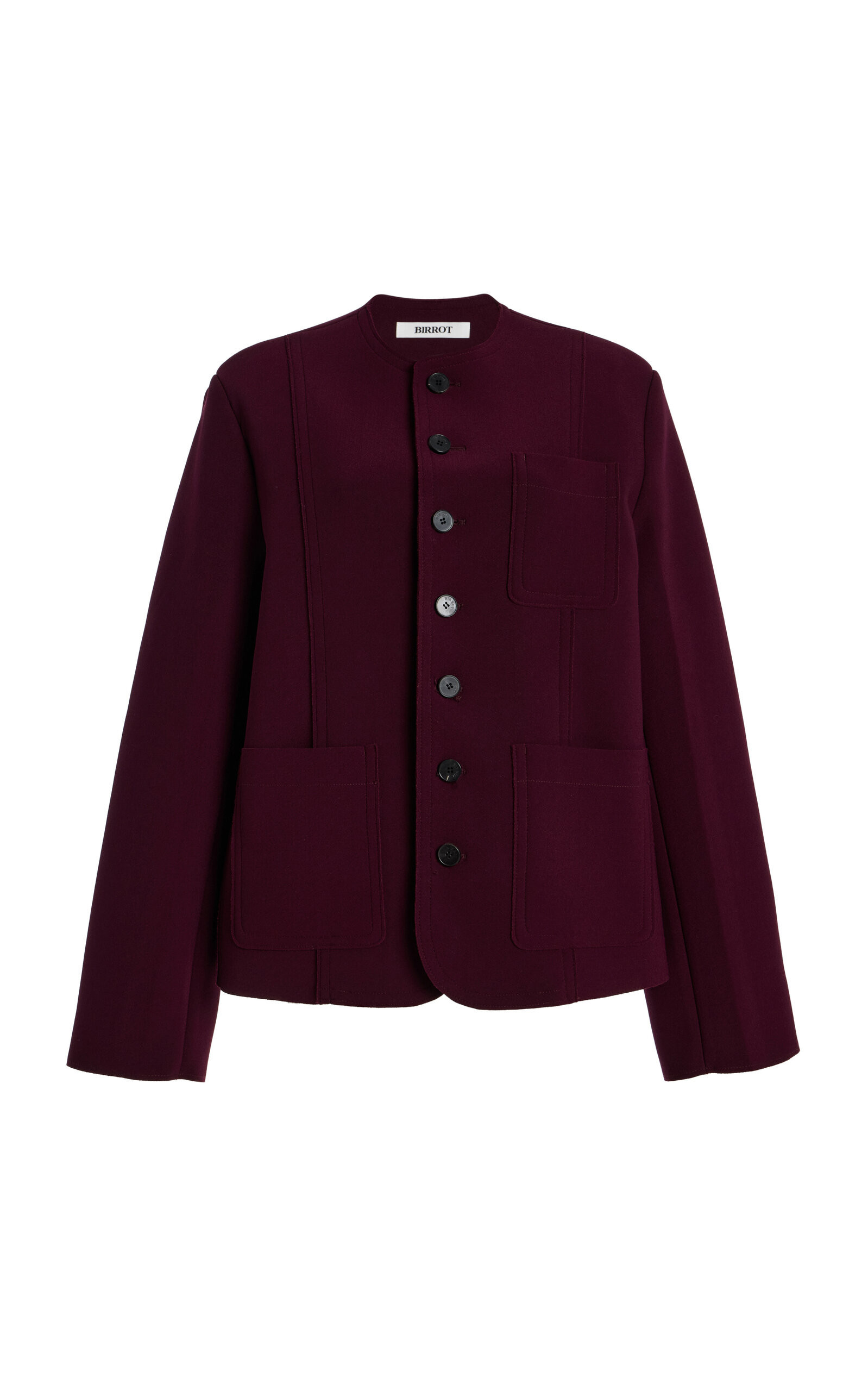 BIRROT - Exclusive Lay4 Crepe Jacket - Burgundy - 1 - Moda Operandi | Moda Operandi (Global)
