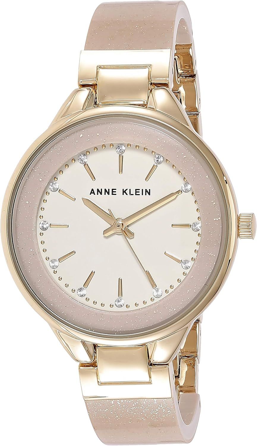 Anne Klein Women's Premium Crystal Accented Resin Bangle Watch | Amazon (US)