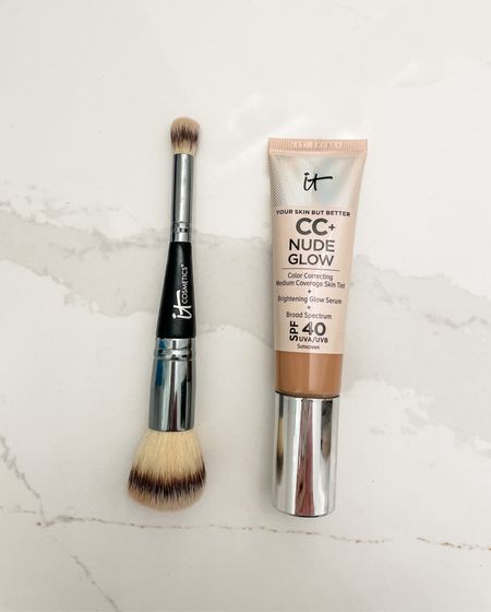 It Cosmetics CC cream now in nude glow for that extra dewy look. I wear shade medium. I love this 2-in-1 foundation and concealer brush. It provides a beautiful finish and easy blending. 

Makeup 

#LTKbeauty #LTKunder100 #LTKFind