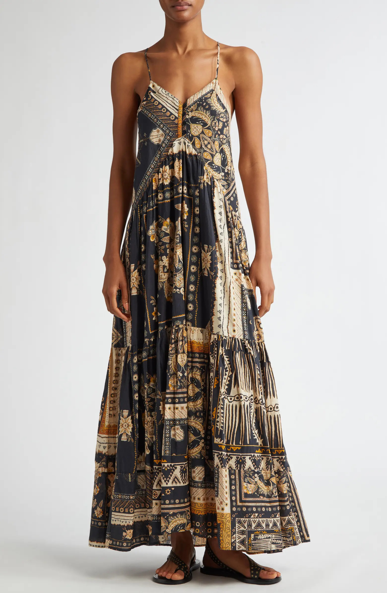 Isabel Marant Étoile Sabba Mixed Print Cotton Maxi Dress | Nordstrom | Nordstrom
