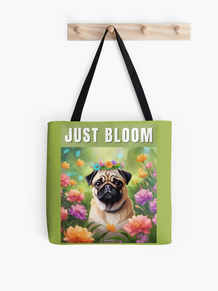 Spring Fawn Pug - Just Bloom Tote Bag | Redbubble (US)
