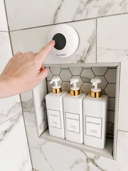 Elevate your shower and Add a waterproof Bluetooth speaker and disposable soap dispensers! 

#LTKhome