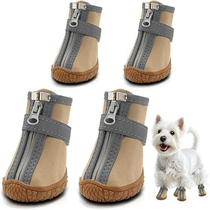 Dog Shoes for Small Dogs, Waterproof Dog Boots Paw Protector for Hot Pavement Winter Snow, Dog Bo... | Amazon (US)