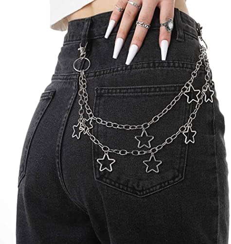 Tgirls Hip Hop Pants Chain - Goth Jean Star Punk Pocket Accessory for Women - Layered Acrylic Key... | Amazon (US)