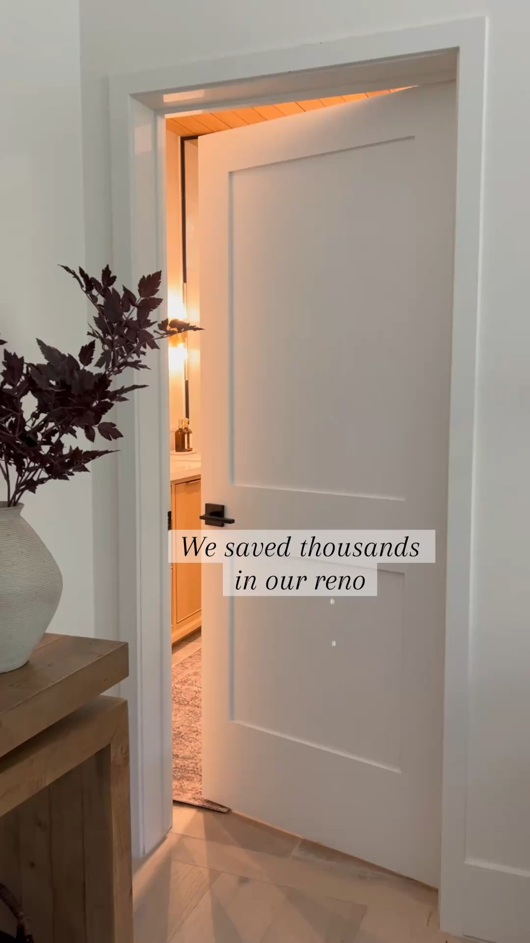 Remodels can be expensive!
We saved thousands of dollars using these affordable levers and doors !
I've use these in almost all my clients homes and they've held up so well and it's already been a few years.
Bathroom design, white door, black levers, privacy, levers tile marble tile, Vaill pattern, black mirror, wood vanity

#LTKHome #LTKSaleAlert