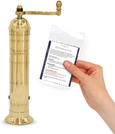 Original Greek Pepper Mill, 9-Inch Brass – European Manual Pepper Grinder, Refillable, with Pol... | Amazon (US)