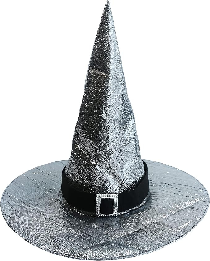 PerFest Trendy Halloween Hat. Metalic Silver Grey Hat for Halloween Dress-up | Amazon (US)