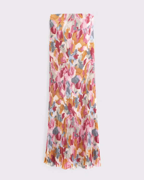 The A&F Giselle Pleat Release Midi Dress | Abercrombie & Fitch (US)