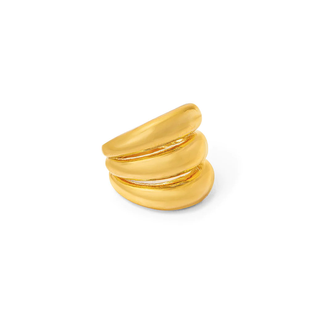 Polished Triple Domed Ring - Gold | Orelia