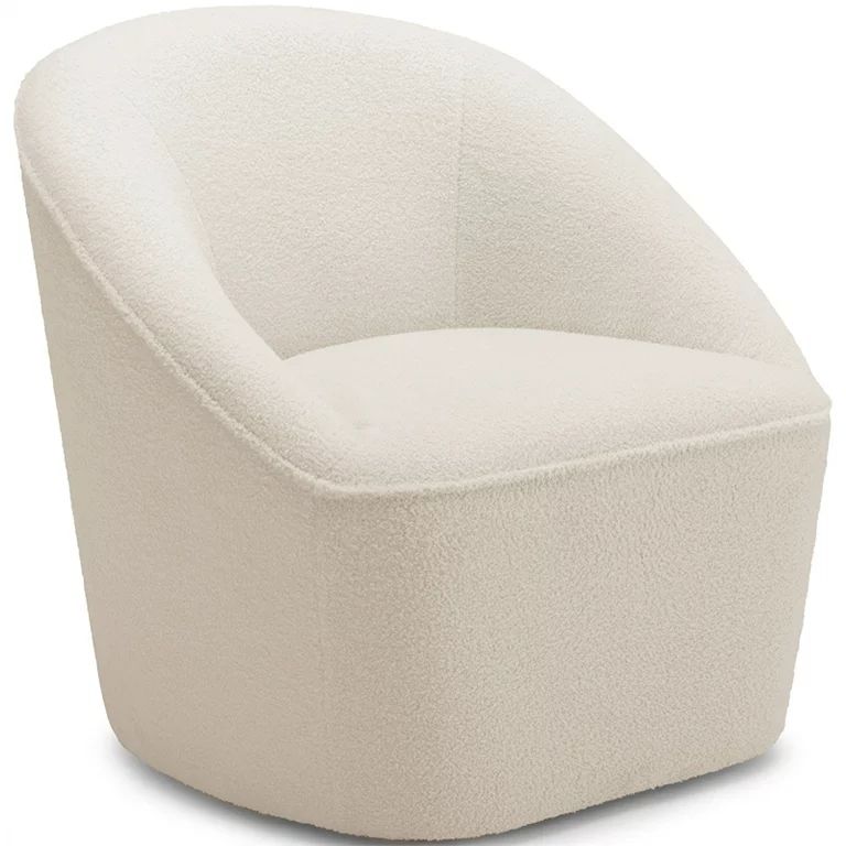 Andria Milky White Boucle Fabric Swivel Accent Chair | Walmart (US)