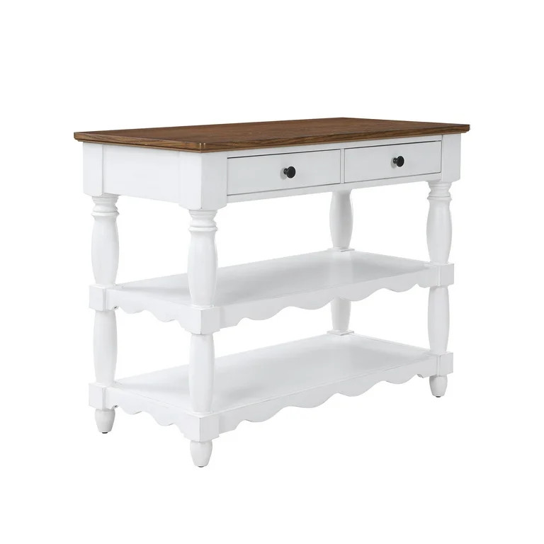 The Pioneer Woman Kitchen Islands with Storage Shelves, Solid Wood White, 47.50 in | Walmart (US)