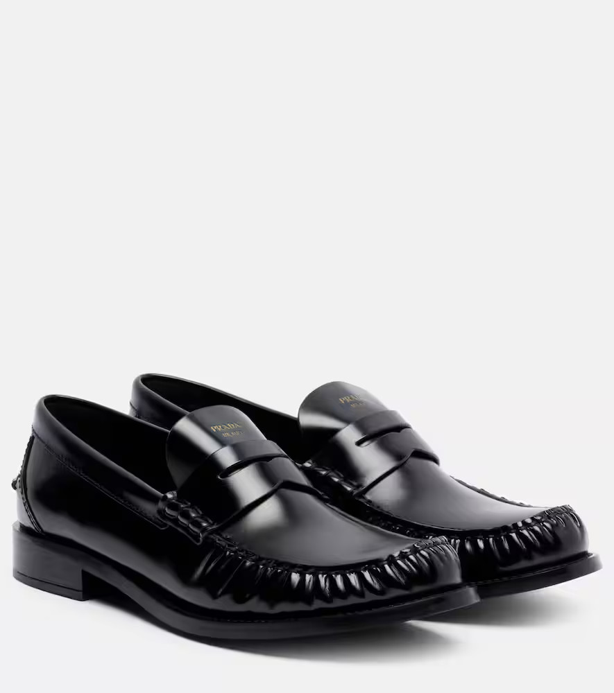 Prada Leather penny loafers | Mytheresa (US/CA)